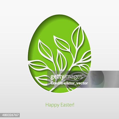 Paper card with Easter eggs. Vector illustration Paper card with Easter eggs. Vector illustration