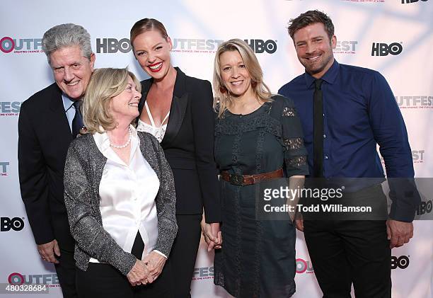 Sam McMurray, Writer/Director Mary Agnes Donoghue, Katherine Heigl, Linda Emond and Houston Rhines attend the premiere of IFC Film's "Jenny's...