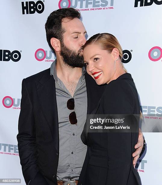 Actress Katherine Heigl and husband Josh Kelley attend the premiere of "Jenny's Wedding" at the 2015 Outfest Los Angeles LGBT Film Festival at...