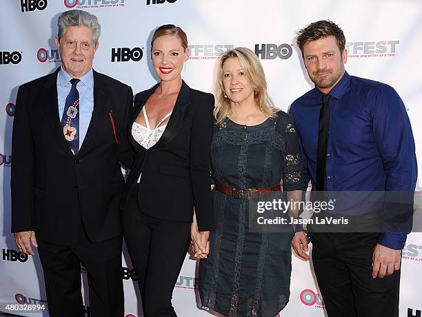 Sam McMurray, Katherine Heigl, Linda Emond and Houston Rhines attend the premiere of "Jenny's Wedding" at the 2015 Outfest Los Angeles LGBT Film...