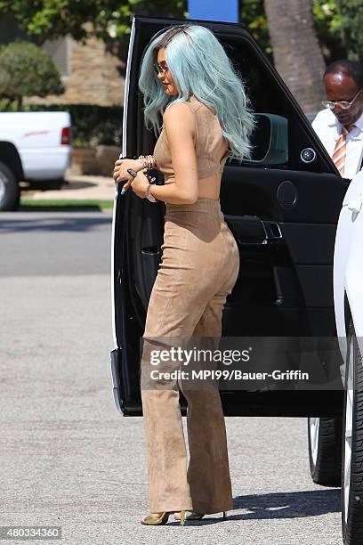 Kylie Jenner seen out shopping on July 10, 2015 in Los Angeles, California.