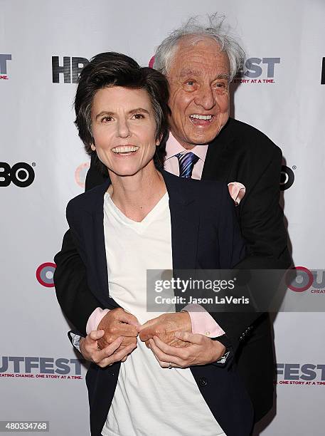 Comedian Tig Notaro and producer Garry Marshall attend the opening night gala of "Tig" at the 2015 Outfest Los Angeles LGBT film festival at Orpheum...