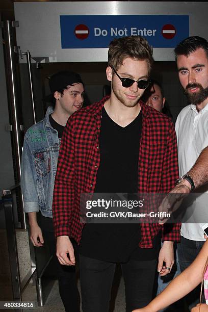 Luke Hemmings of Five Seconds of Summer are seen at LAX. On July 10, 2015 in Los Angeles, California.