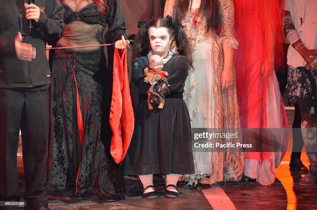 The artists of Circo De Los Horrores during the press...