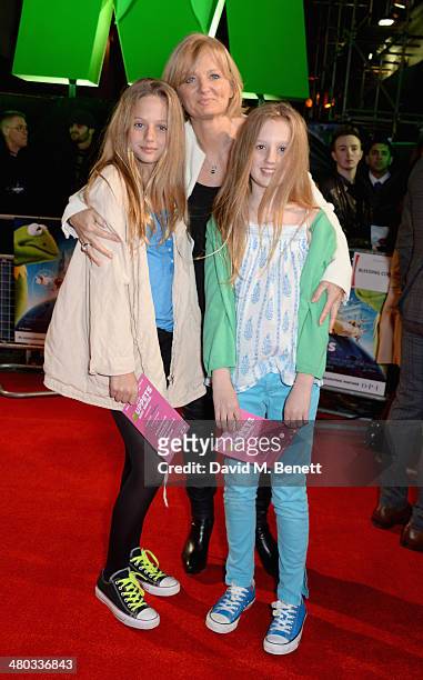 Alice Beer and family attend the VIP screening of "The Muppets Most Wanted" at The Curzon Mayfair on March 24, 2014 in London, England.