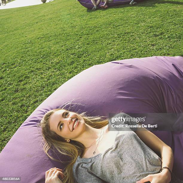 young beautiful woman relaxing at the park - gorky park stock pictures, royalty-free photos & images