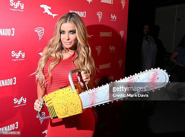 Model Carmen Electra attends the "Sharknado 3" Party during Comic-Con International 2015 at Hotel Solamar on July 10, 2015 in San Diego, California.