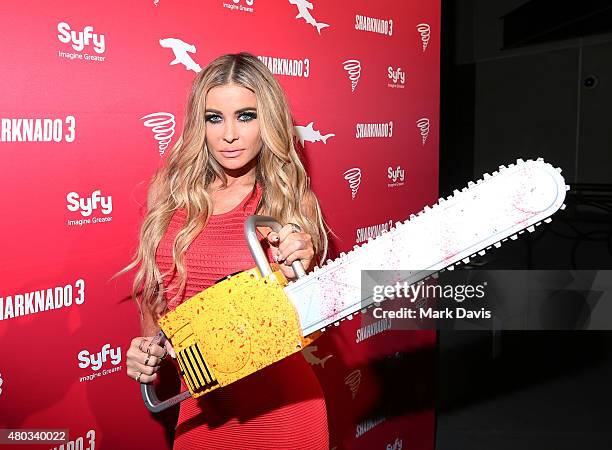 Model Carmen Electra attends the "Sharknado 3" Party during Comic-Con International 2015 at Hotel Solamar on July 10, 2015 in San Diego, California.