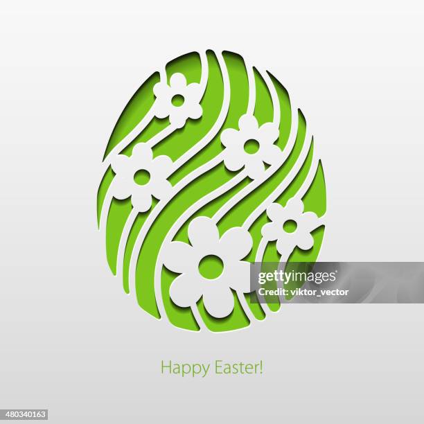 paper card with easter eggs. vector illustration - brocade stock illustrations