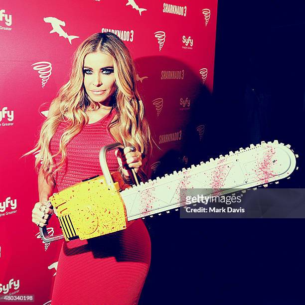 Model Carmen Electra attends the "Sharknado 3" Party during Comic-Con International 2015 at Hotel Solamar on July 10, 2015 in San Diego, California.