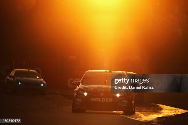 Fabian Coulthard drives the Freightliner Racing Holden VF Commodore during race 16 for the Townsville 400 which is round six of the V8 Supercar...