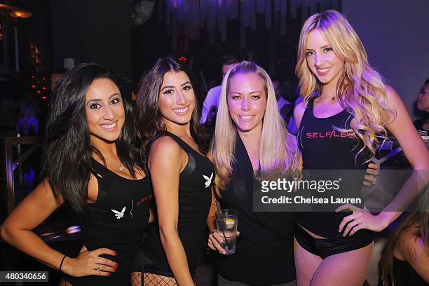 Personality Kendra Wilkinson attends Playboy and Gramercy Pictures' Self/less party during Comic-Con weekend at Parq Restaurant & Nightclub on July...