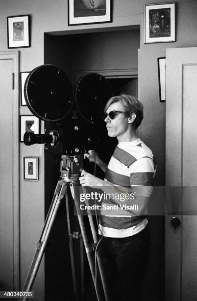 Andy Warhol filming the Chelsea Girls on May 4, 1966 in New York, New York.