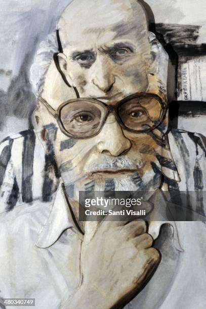 Portrait of Primo Levi by Larry Rivers on February 10, 1988 in New York, New York.