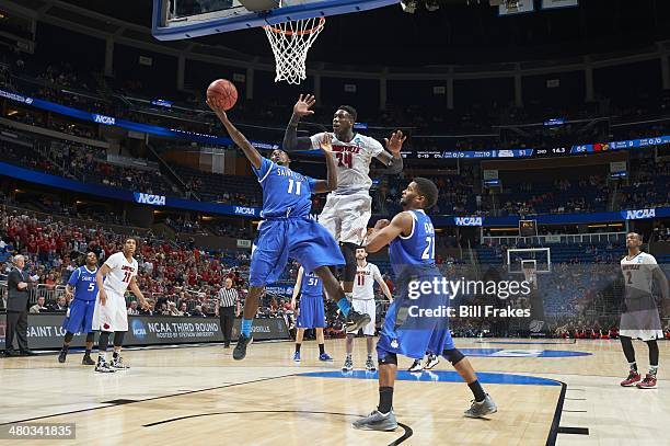 Playoffs: Saint Louis Mike McCall Jr. In action vs Louisville Montrezl Harrell at Amway Arena Orlando, FL 3/22/2014 CREDIT: Bill Frakes