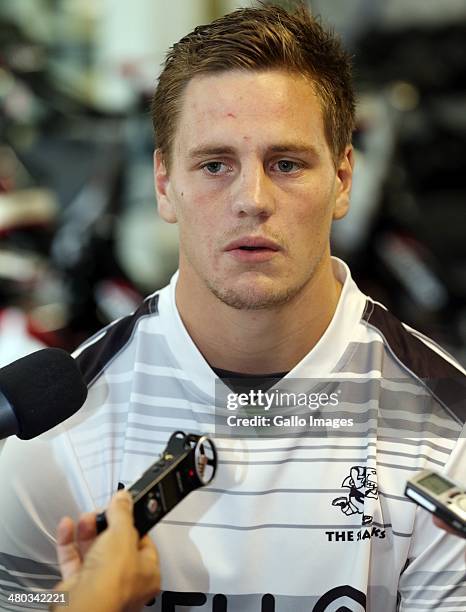 Marais during the Cell C Sharks training session ahead of their Super Rugby match against New South Wales Waratahs at Growthpoint Kings Park on March...