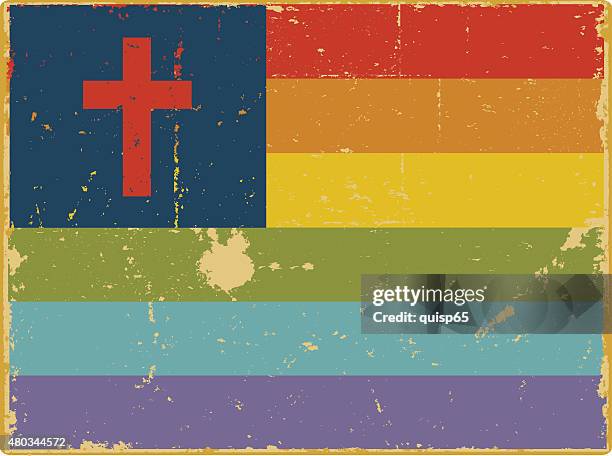 gay christian flag - gay person stock illustrations