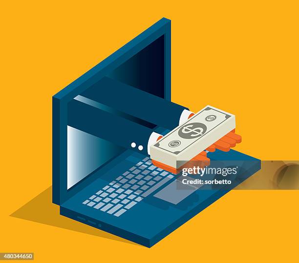 online money - internet scam stock illustrations