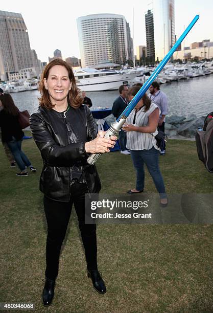 Producer Kathleen Kennedy and more than 6000 fans enjoyed a surprise "Star Wars" Fan Concert performed by the San Diego Symphony, featuring the...