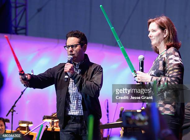 Director J.J. Abrams , producer Kathleen Kennedy and more than 6000 fans enjoyed a surprise "Star Wars" Fan Concert performed by the San Diego...