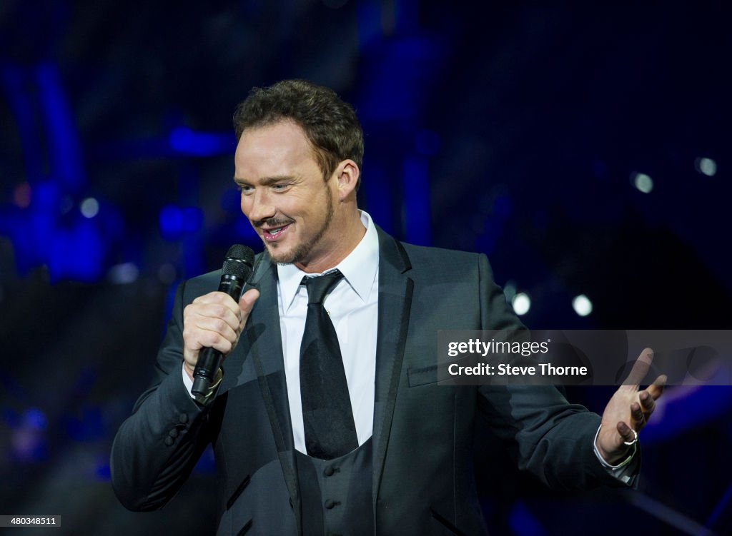 Russell Singer Russell Watson performs on stage at Symphony Hall on March 24, 2014 ...