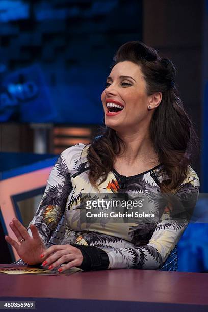 Pilar Rubio attends 'El Hormiguero' Tv Show on March 24, 2014 in Madrid, Spain.