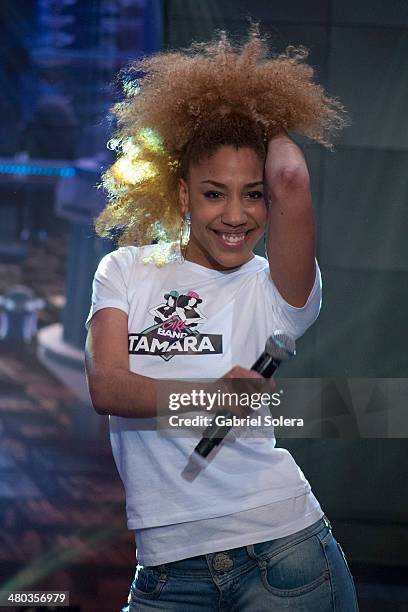 Tamara attends 'El Hormiguero' Tv Show on March 24, 2014 in Madrid, Spain.