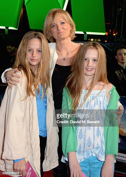 Alice Beer and daughters Laura and Phoebe attend the VIP screening of "The Muppets Most Wanted" at The Curzon Mayfair on March 24, 2014 in London,...