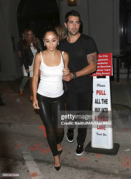 Jesse Metcalfe and Cara Santana are seen on July 10, 2015 in Los Angeles, California.