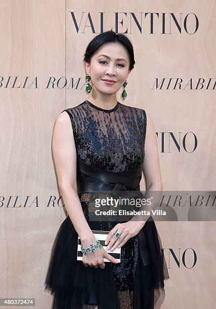 Carina Lau attends the Valentinos 'Mirabilia Romae' haute couture collection fall/winter 2015 2016 at Piazza Mignanelli on July 9, 2015 in Rome,...