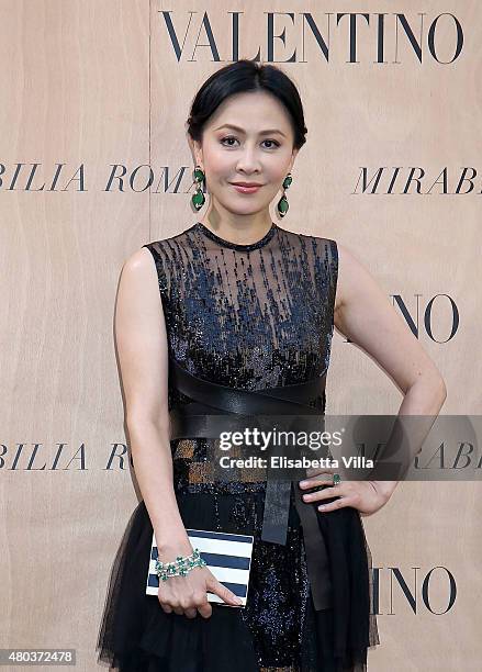 Carina Lau attends the Valentinos 'Mirabilia Romae' haute couture collection fall/winter 2015 2016 at Piazza Mignanelli on July 9, 2015 in Rome,...