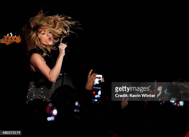 Host Ryan Seacrest and singer Shakira speak onstage during the "Target Presents iHeartRadio Album Release Party with Shakira" at the iHeartRadio...