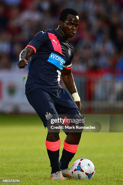 Cheick Tiote of Newcastle in action during the pre season friendly between Gateshead and Newcastle United at Gateshead International Stadium on July...