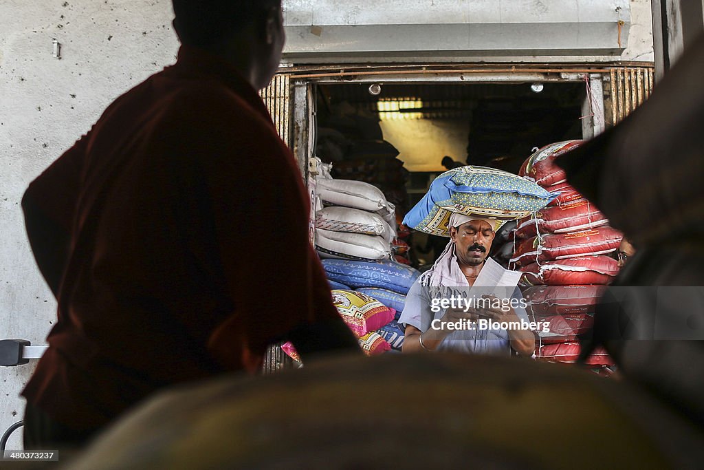 Rice Wholesalers At APMC Market As Rice Exports Expected to Reach Record Levels