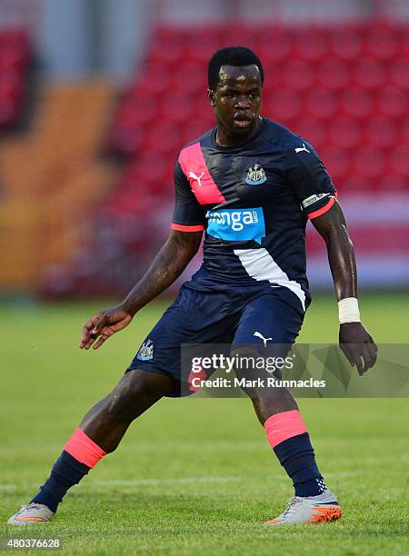Cheick Tiote of Newcastle in action during the pre season friendly match between Gateshead and Newcastle United at Gateshead International Stadium on...