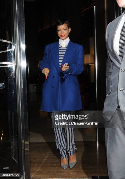 Rihanna is seen leaves her hotel on November 19, 2012 in London, United Kingdom.