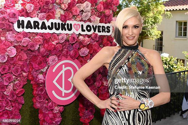 Singer Gwen Stefani attends Harajuku Lovers #PopElectric High Tea at The Ebell Club of Los Angeles on July 10, 2015 in Los Angeles, California.