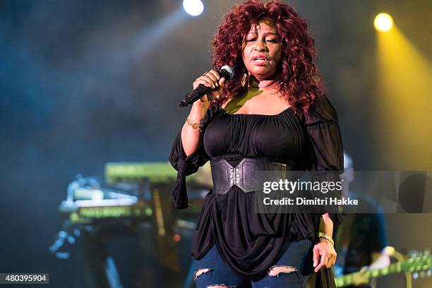 Chaka Khan performs on stage at Port Of Rotterdam North Sea Jazz Festival on July 11, 2015 in Rotterdam, Netherlands. For the first time in 9 years...