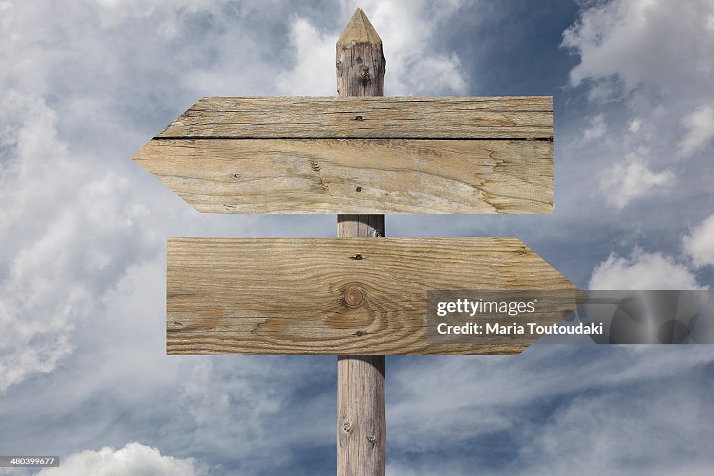 Wooden sign shoot outdoors