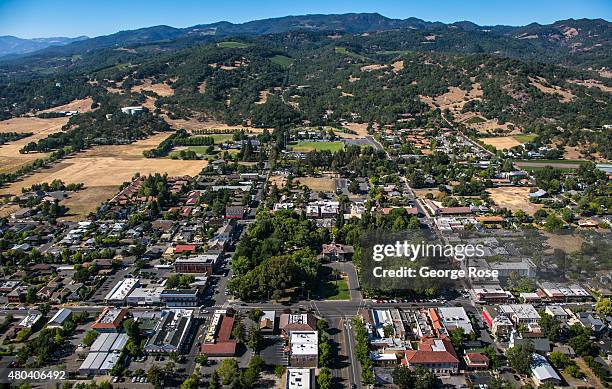 The historic town of Sonoma, located in Sonoma Valley, is are viewed from the air on June 22 over Sonoma, California. Growth has become a major...