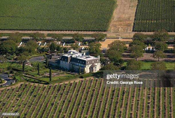 The Kendall-Jackson Visitor Center and wine tasting room is viewed from the air on June 22 over Santa Rosa, California. Growth has become a major...