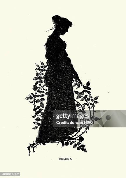 midsummer night's dream - silhouette of helena - 19世紀 幅插畫檔、美工圖案、卡通及圖標