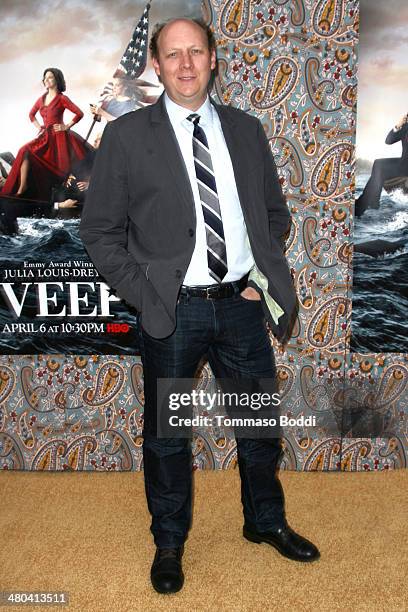 Actor Dan Bakkedahl attends the premiere of HBO's "Veep" 3rd season held at Paramount Studios on March 24, 2014 in Hollywood, California.