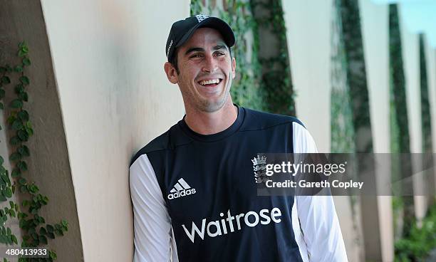 Craig Kieswetter of England poses for a portrait after a press conference at the team hotel on March 25, 2014 in Chittagong, Bangladesh.