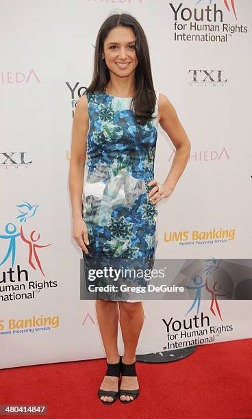 Actress Andrea Gabriel arrives at the Youth For Human Rights International Celebrity Benefit at Beso on March 24, 2014 in Hollywood, California.