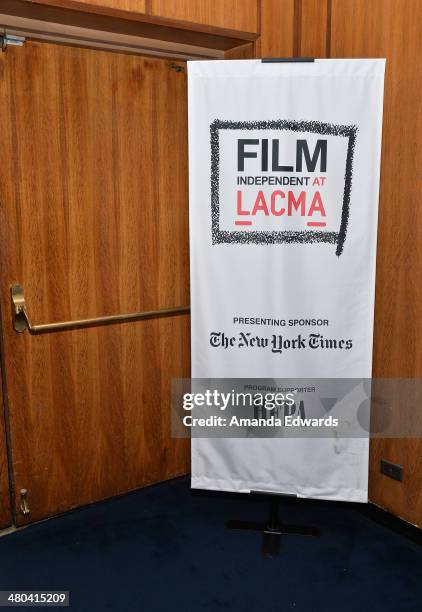 General view of atmosphere at the Film Independent at LACMA Screening and Q&A of "Dom Hemingway" at the Bing Theatre at LACMA on March 24, 2014 in...