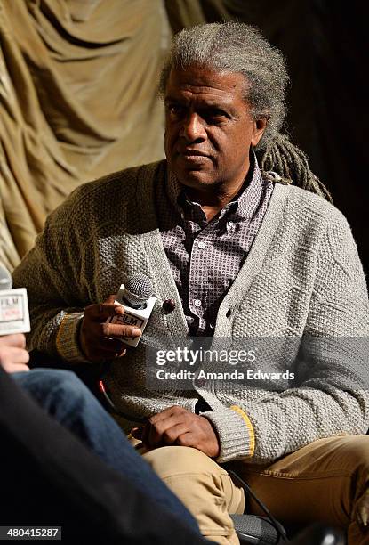 Film Independent at LACMA film curator Elvis Mitchell attends the Film Independent at LACMA Screening and Q&A of "Dom Hemingway" at the Bing Theatre...