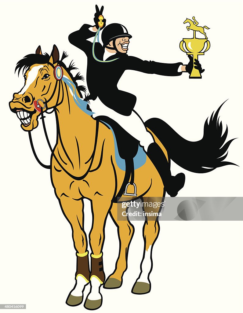 Common Rider Cartoon Cartoon Horse Rider High-Res Vector Graphic - Getty Images