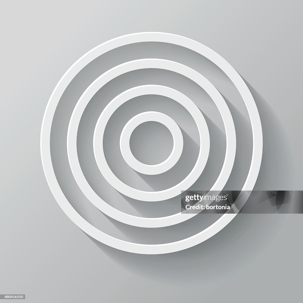 Target Paper Thin Line Interface Icon With Long Shadow