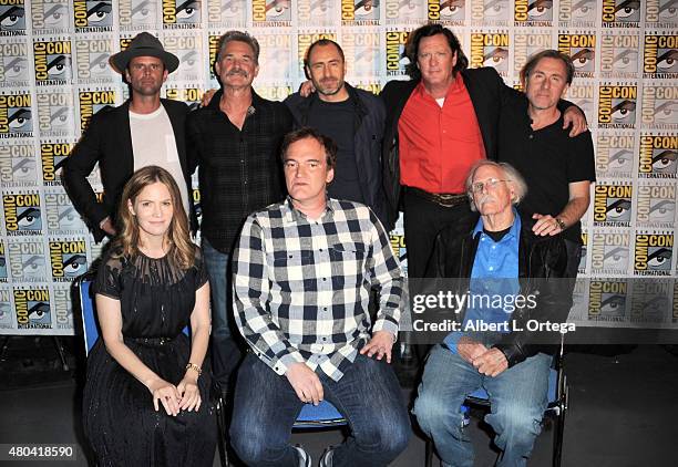 Actors Walton Goggins, Kurt Russell, Demian Bichir, Michael Madsen, and Tim Roth; actress Jennifer Jason Leigh, writer/director Quentin Tarantino,...